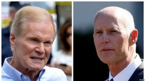 Thượng nghị sĩ Dân chủ Bill Nelson (trái) và Thống đốc Cộng hòa Rick Scott (phải