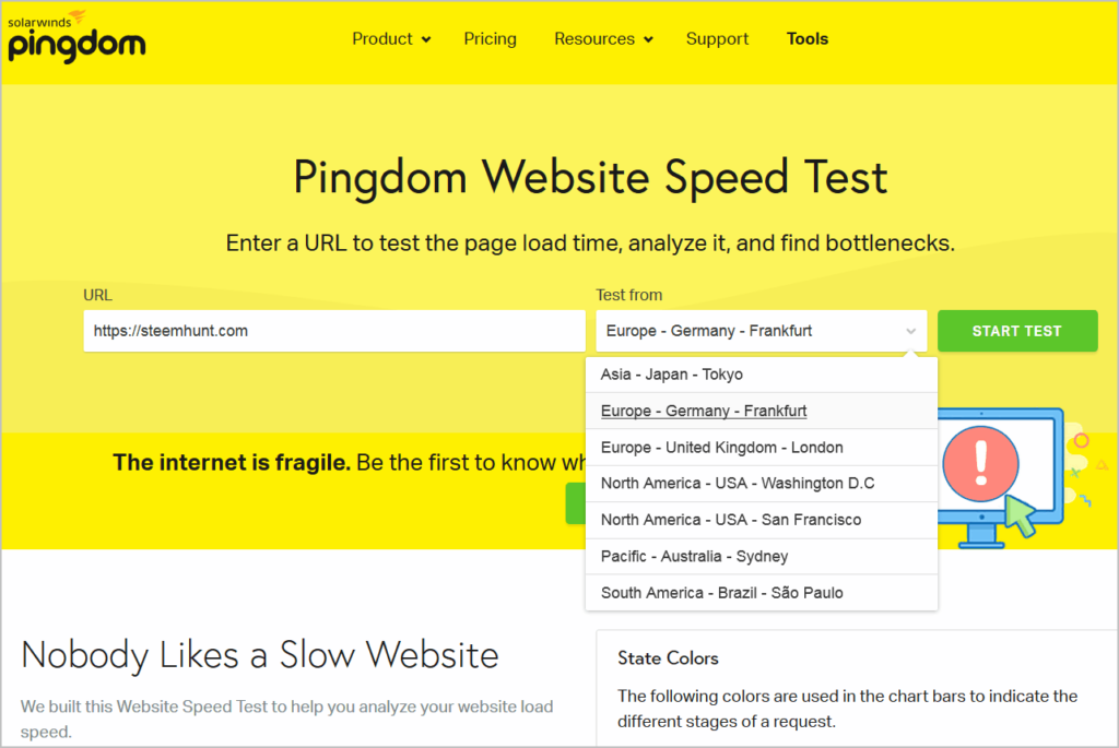 Pingdom là công cụ dùng để phân tích tốc độ tải trang cho website và đưa ra gợi ý cải thiện nhanh hơn 