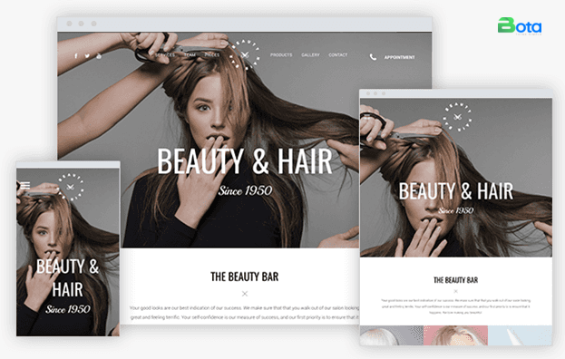 Thiết kế website salon tóc chuyên nghiệp với Bota Web